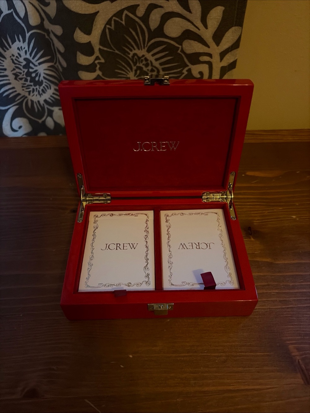 J. Crew Red set of playing cards.